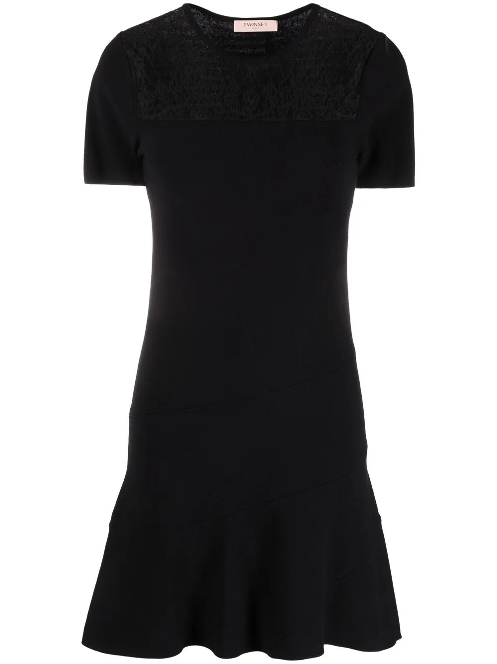 

TWINSET vestido con paneles de encaje - Negro