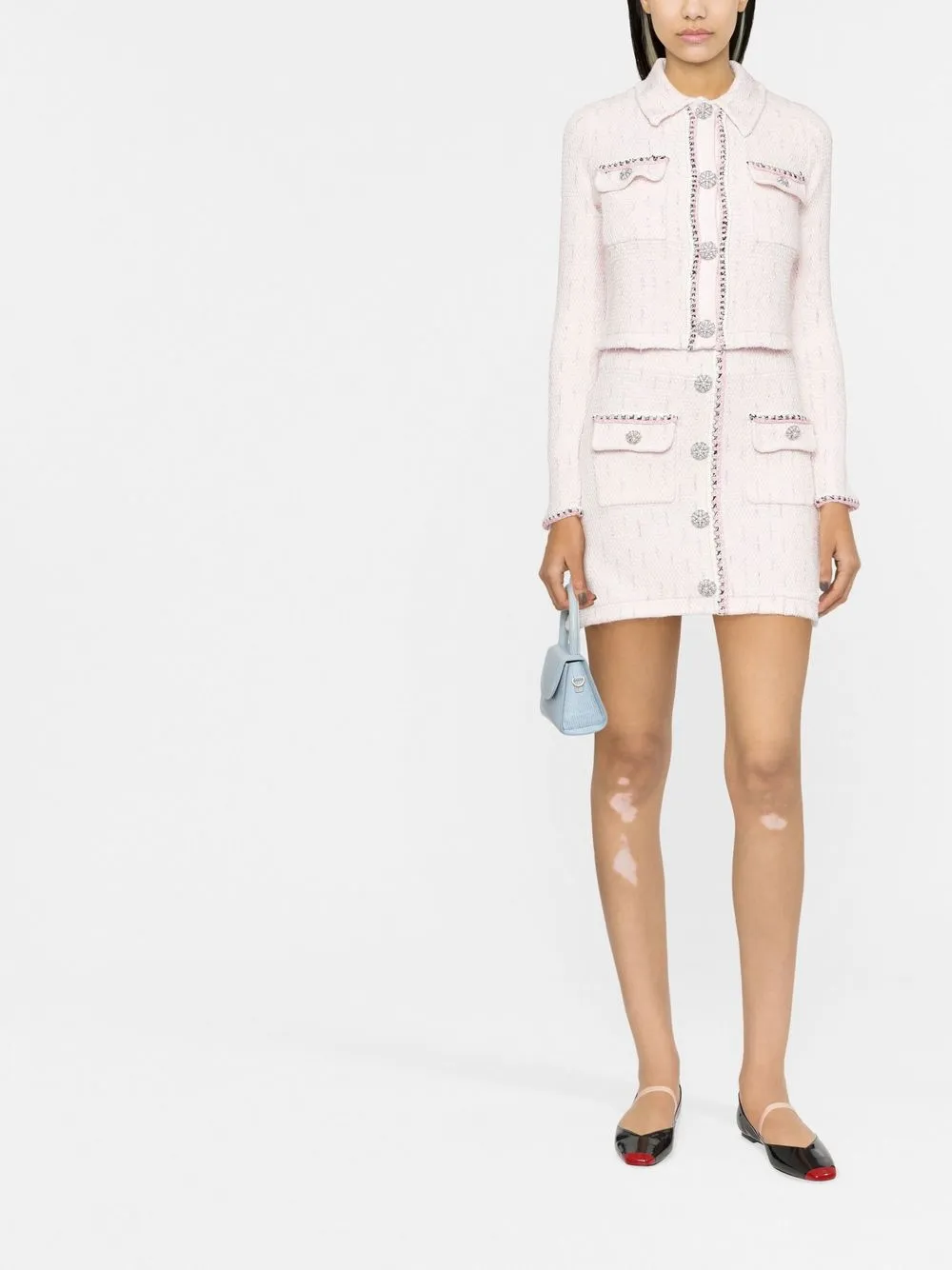 Self-Portrait button-detail knitted skirt | Fitted Skirts | Image 2