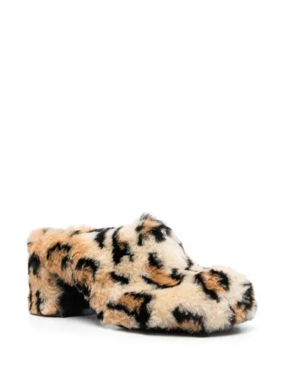 leopard fur mules