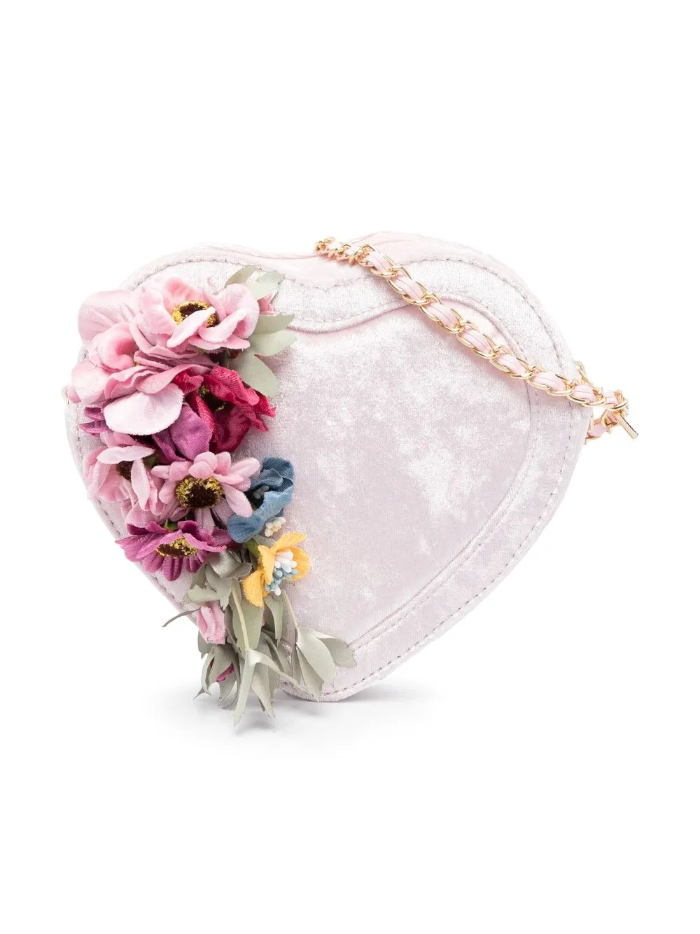 

Monnalisa bolsa de hombro con aplique floral - Rosado