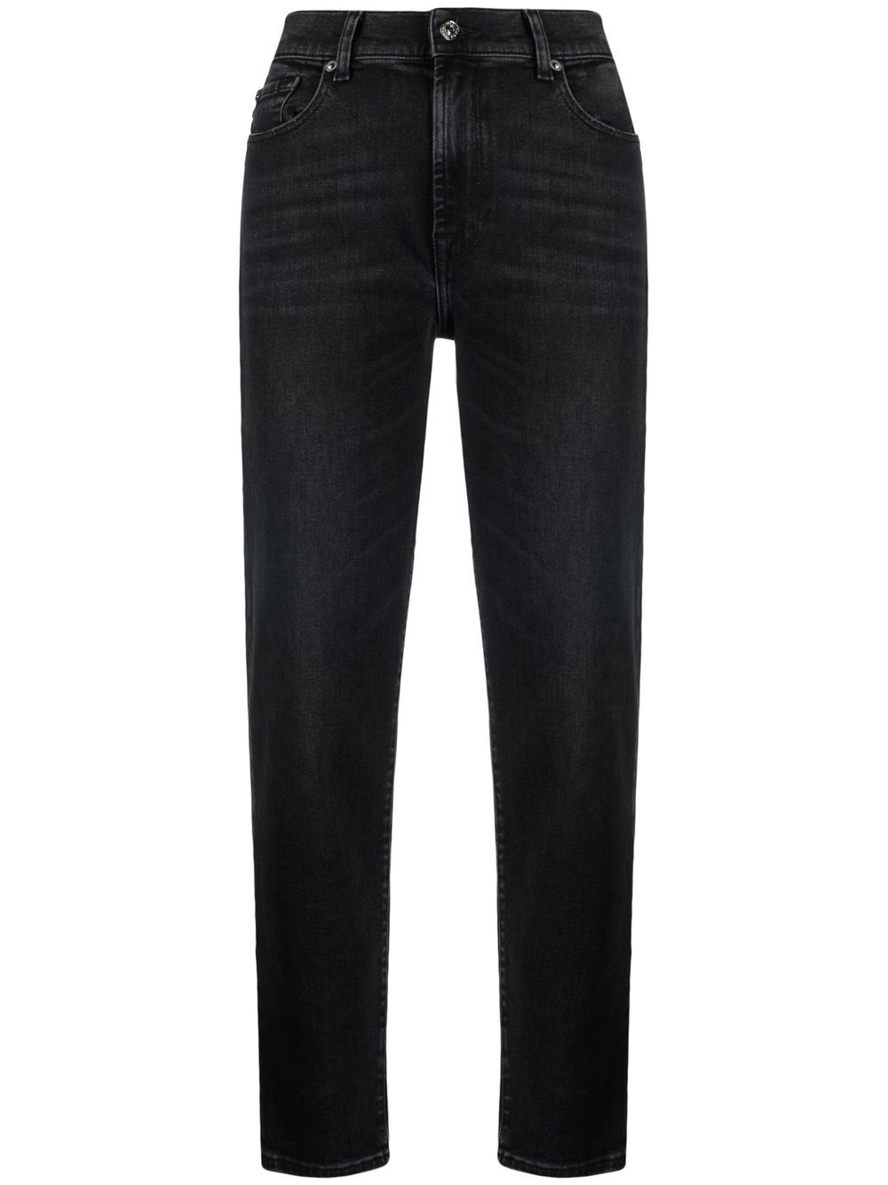 

7 For All Mankind jeans Malia rectos de tiro alto - Negro