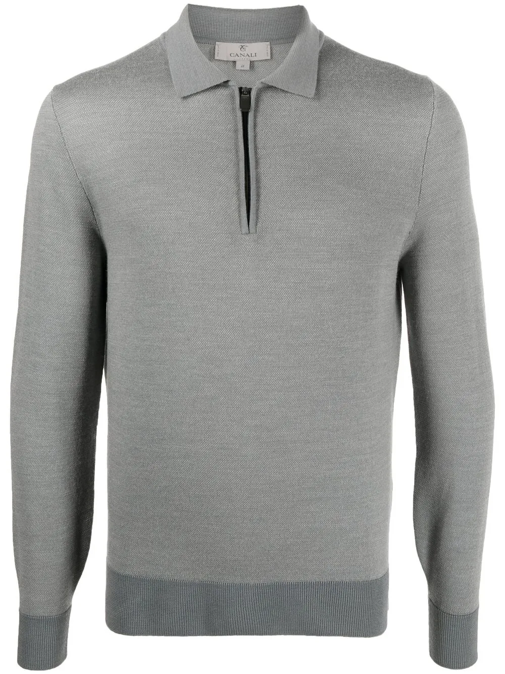 

Canali fine-knit wool polo jumper - Grey