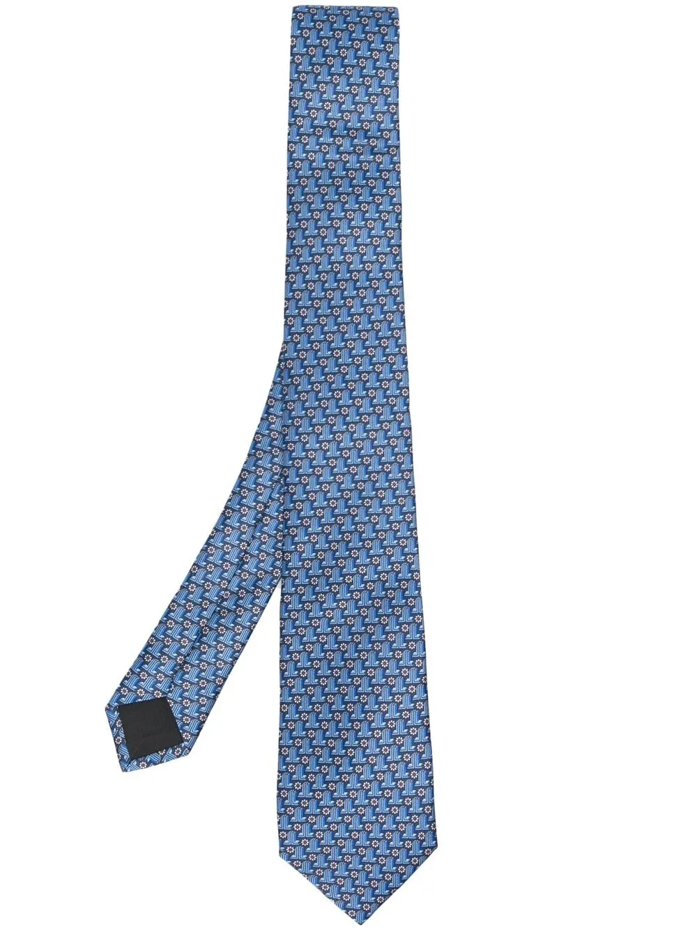 

Lanvin monogram-pattern silk tie - Blue