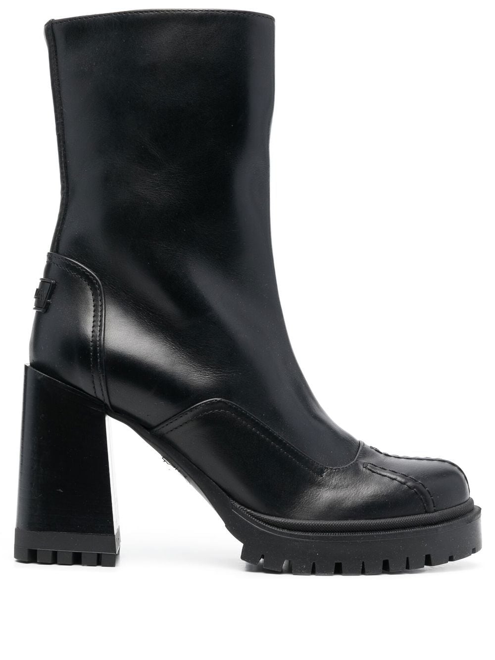 Furla ankle 90mm block heeled boots - Black