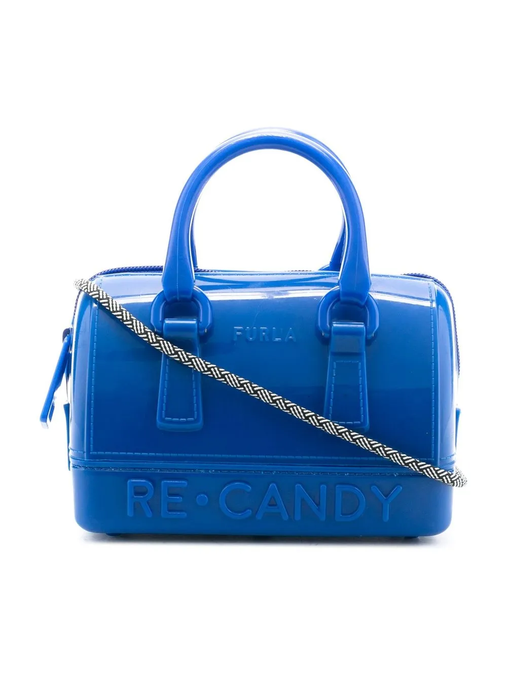 

Furla tote mini con logo en relieve - Azul