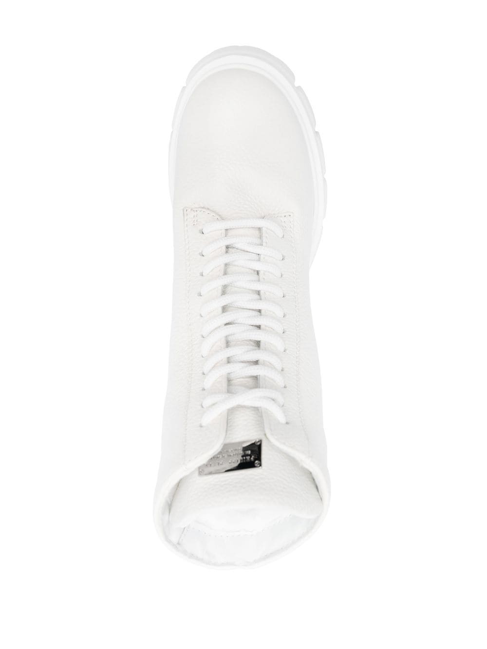 Shop Philipp Plein Shearling Lined Lace-up Leather Ankle Boots In White