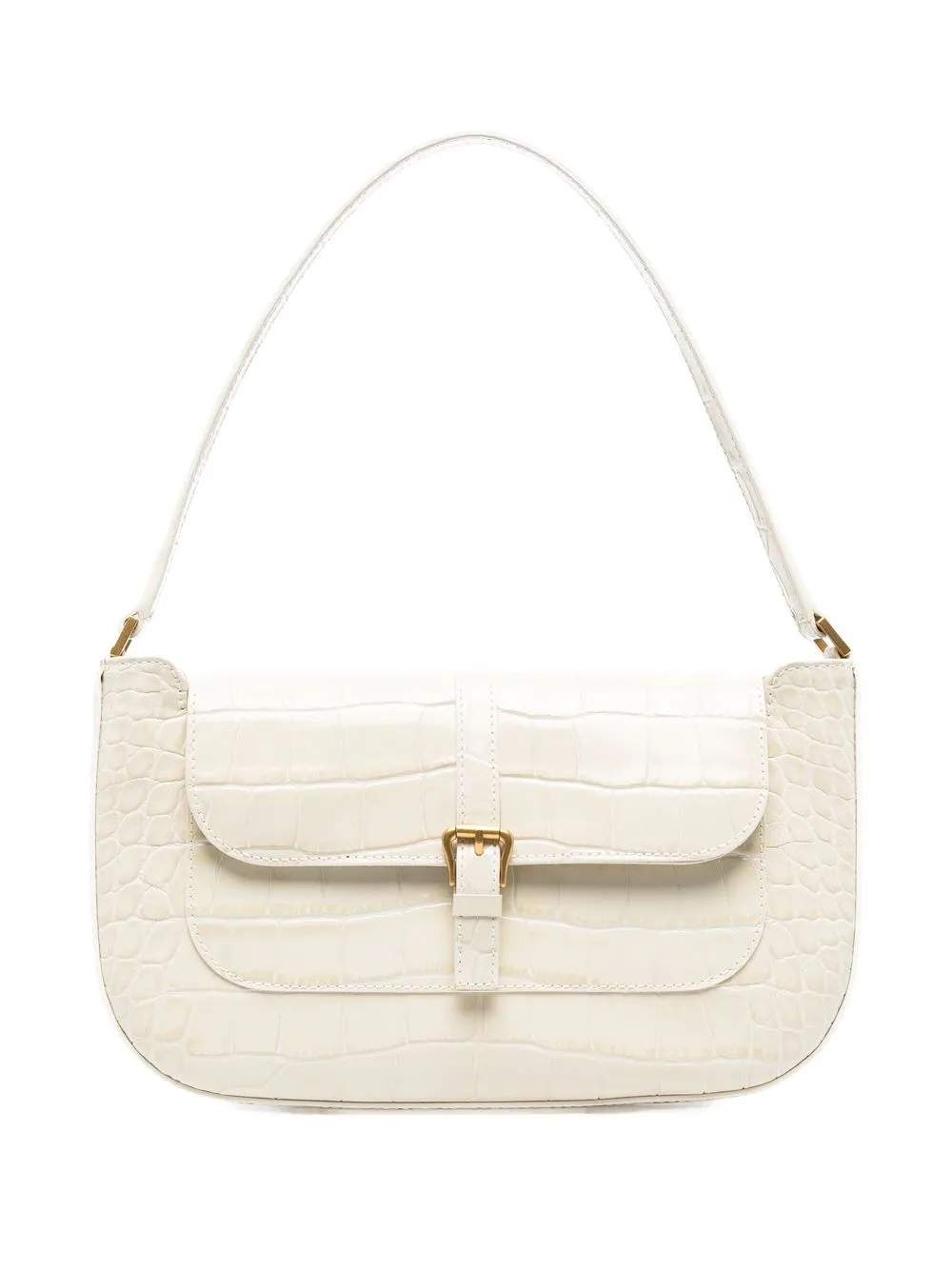 

BY FAR Miranda crocodile-embossed shoulder bag - Neutrals