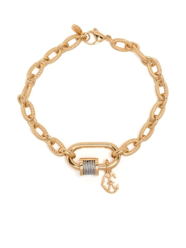 Gold Love Lock Cord Bracelet