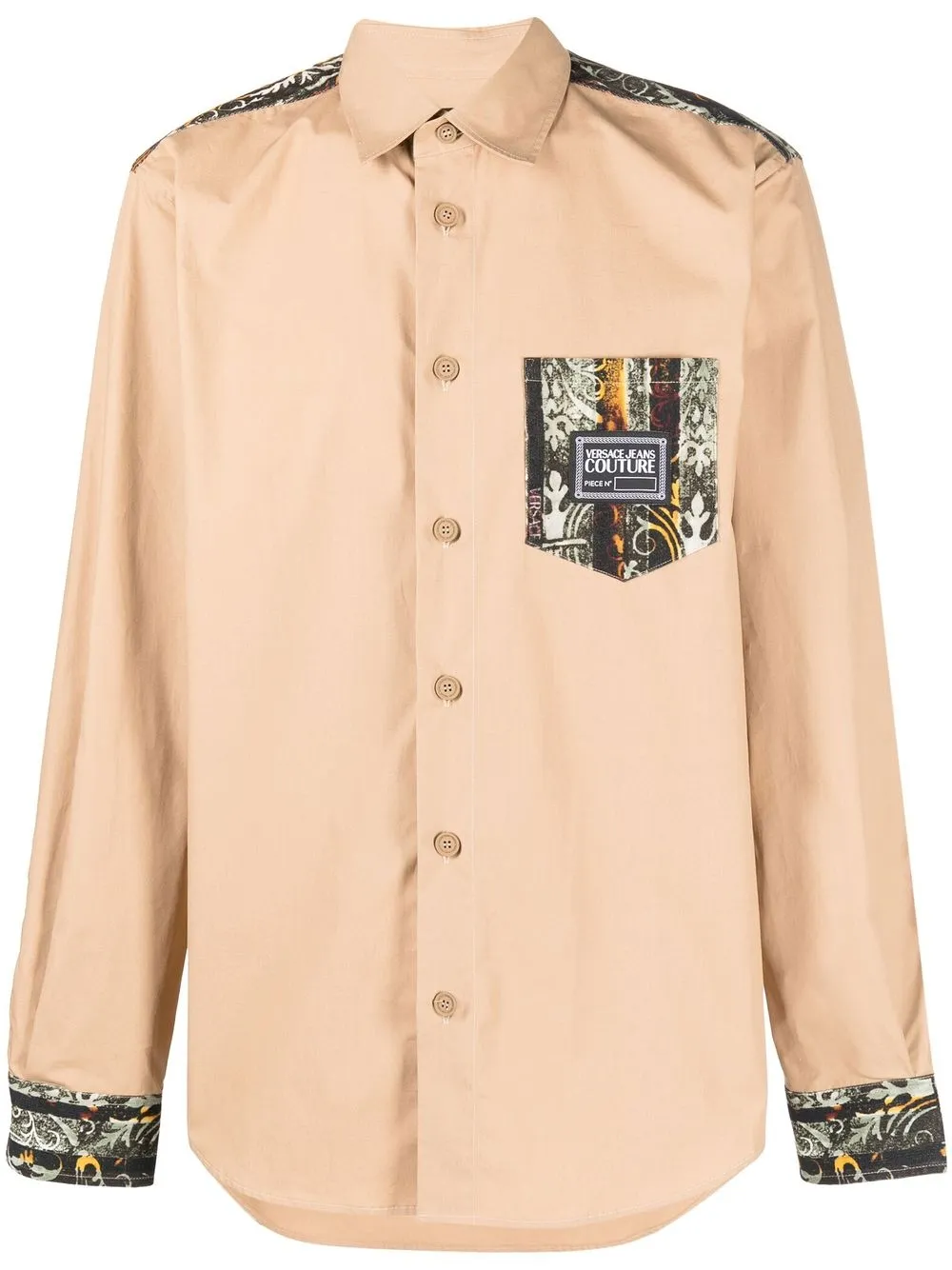 

Versace Jeans Couture camisa manga larga con logo estampado - Marrón