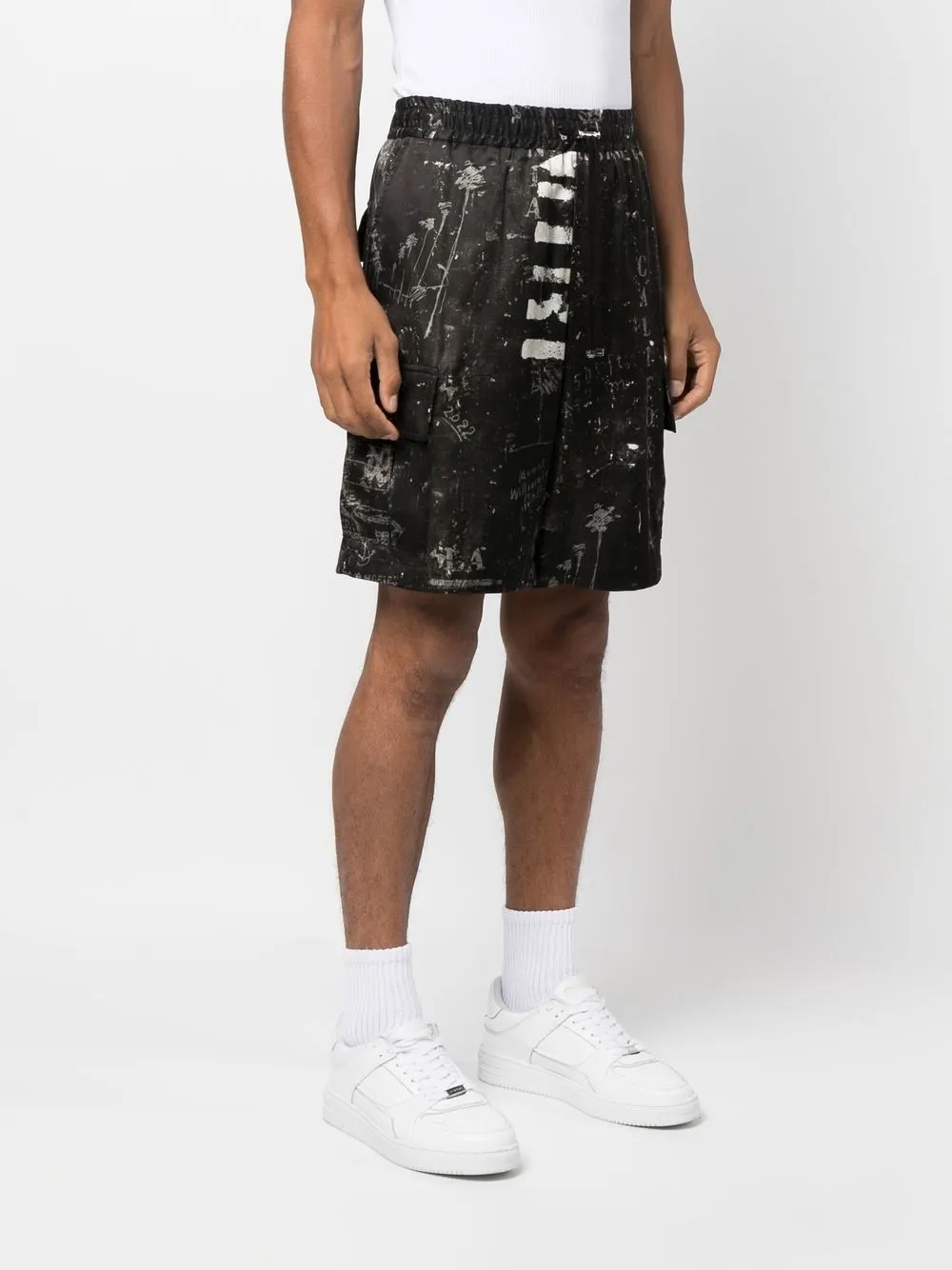  Amiri Bermudas Mit Abstraktem Print   Schwarz 