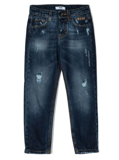 MSGM Kids jeans con efecto envejecido 