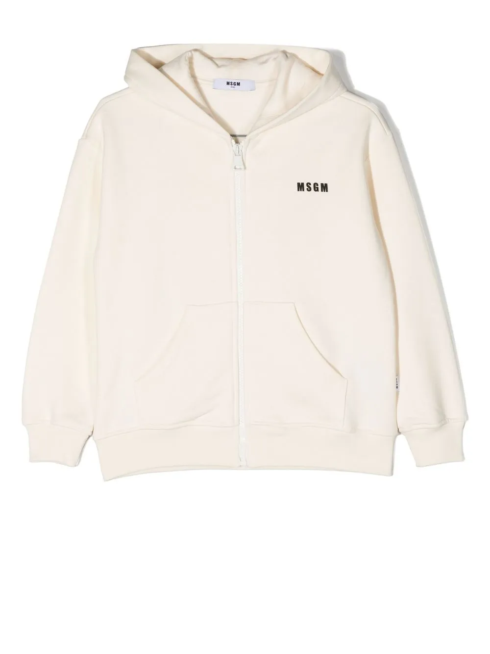 

MSGM Kids logo-print zip-up cotton hoodie - Neutrals