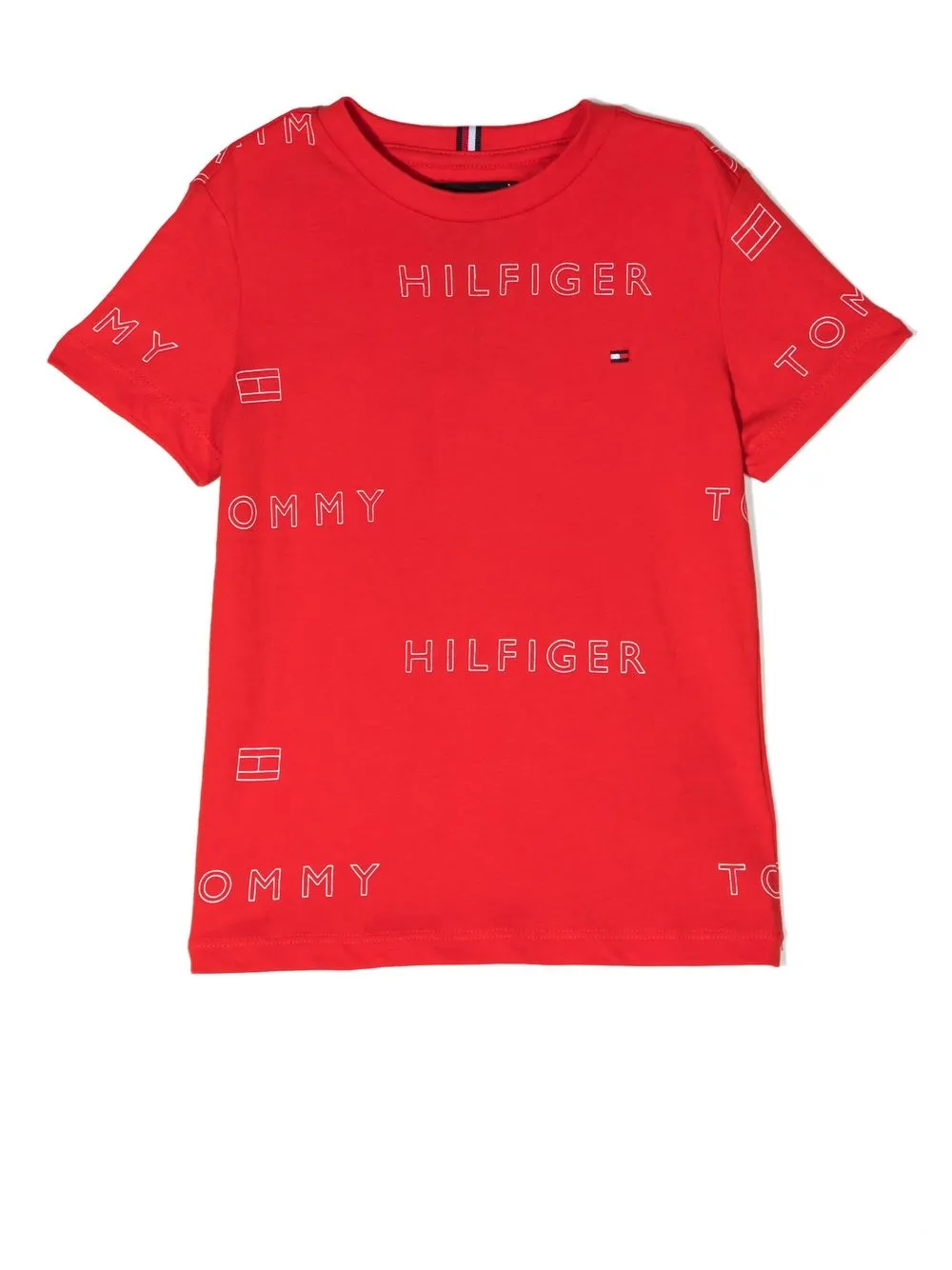 

Tommy Hilfiger Junior playera manga corta con logo estampado - Rojo