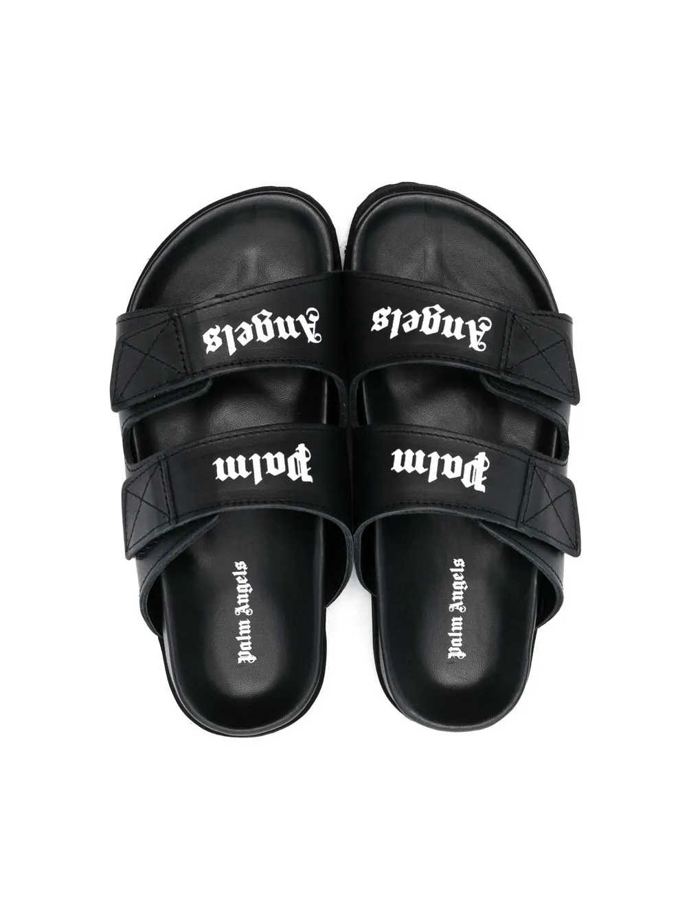  Palm Angels Kids Pantoletten Mit Logo Print   Schwarz 