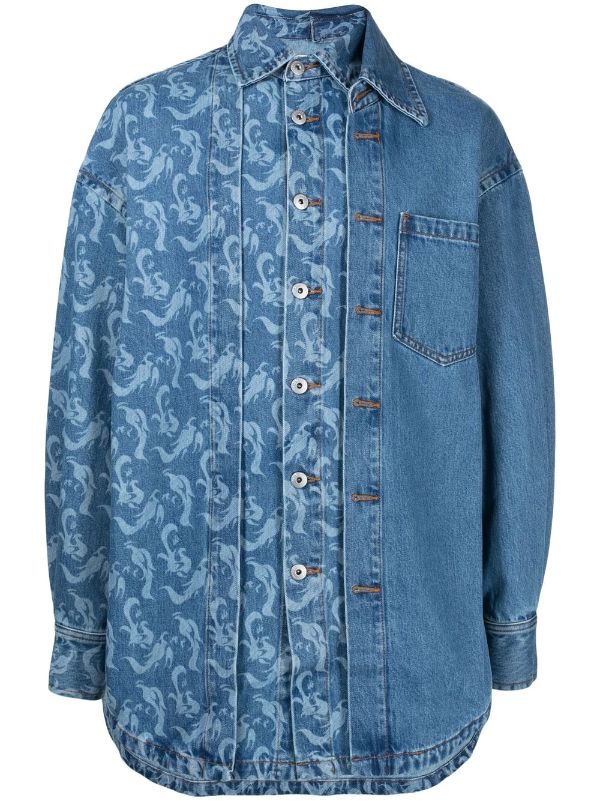 Phoenix layered denim shirt