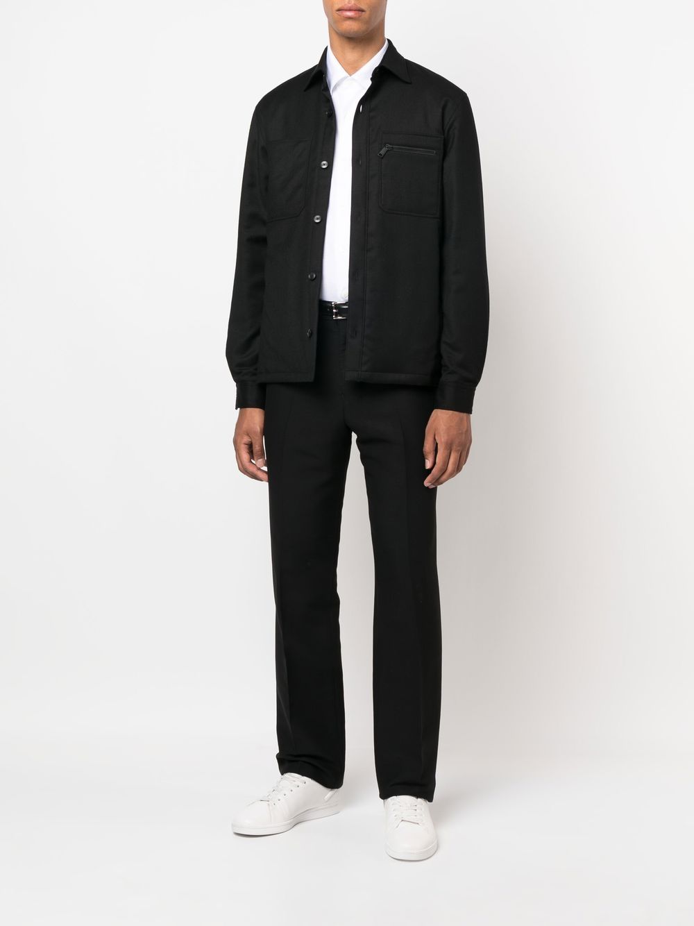 Zegna Button-up jack - Zwart