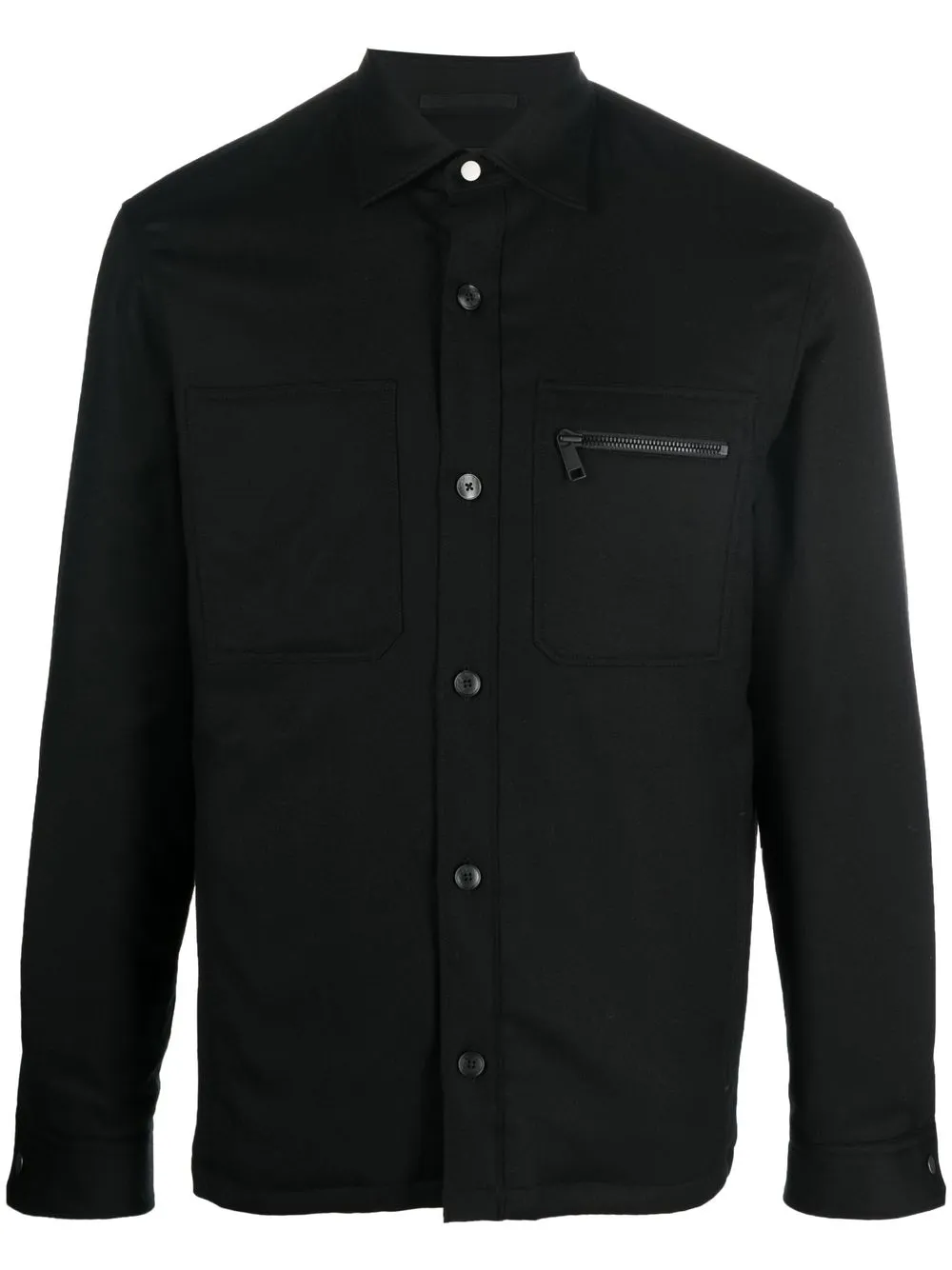 

Zegna chamarra slim con botones - Negro