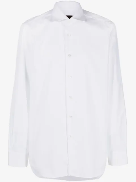 Barba cutaway-collar cotton shirt 