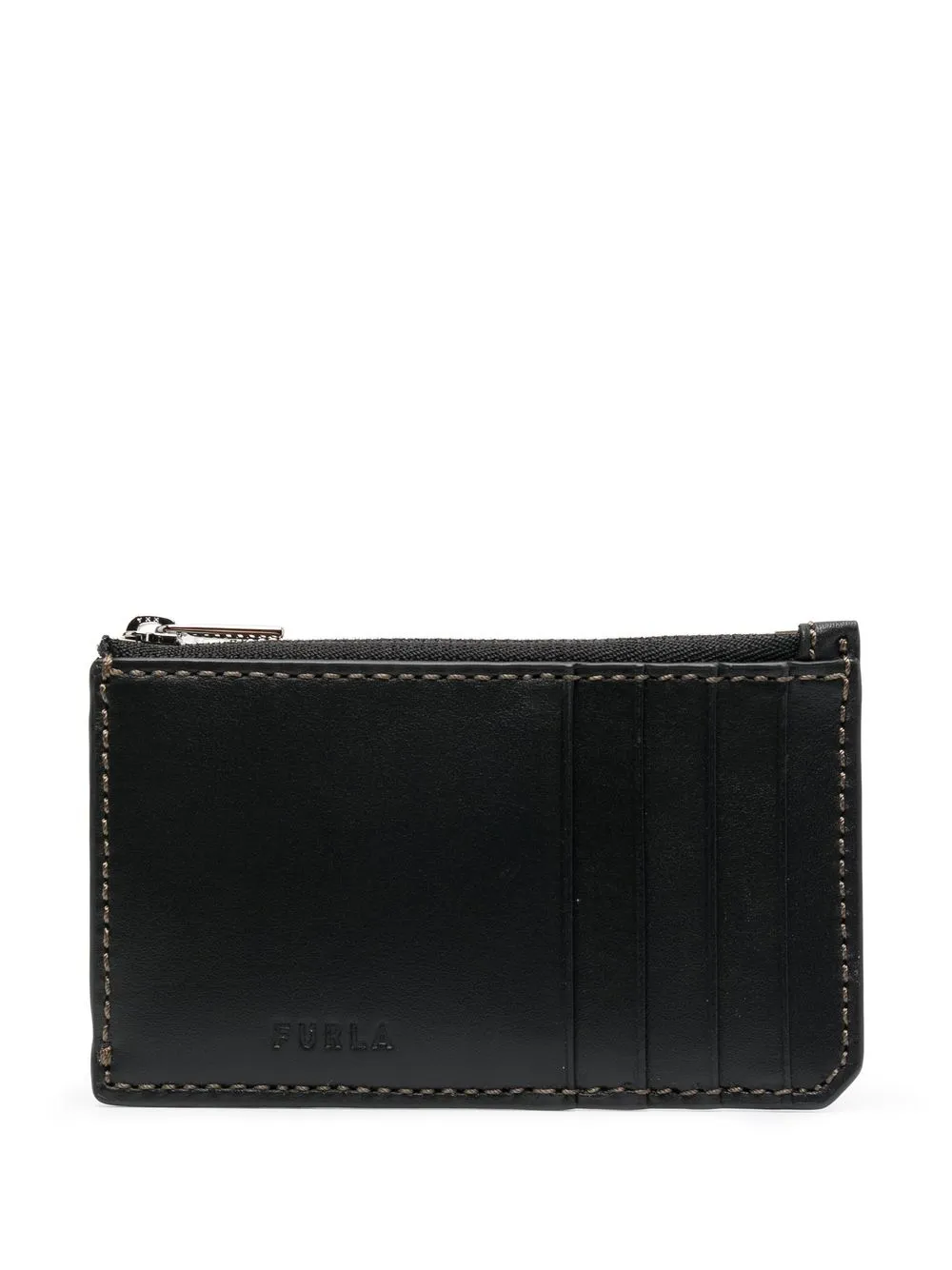 

Furla zip-pocket leather card holder - Black