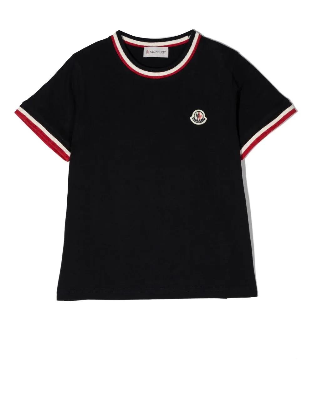 

Moncler Enfant stripe-trim logo-patch T-shirt - Blue