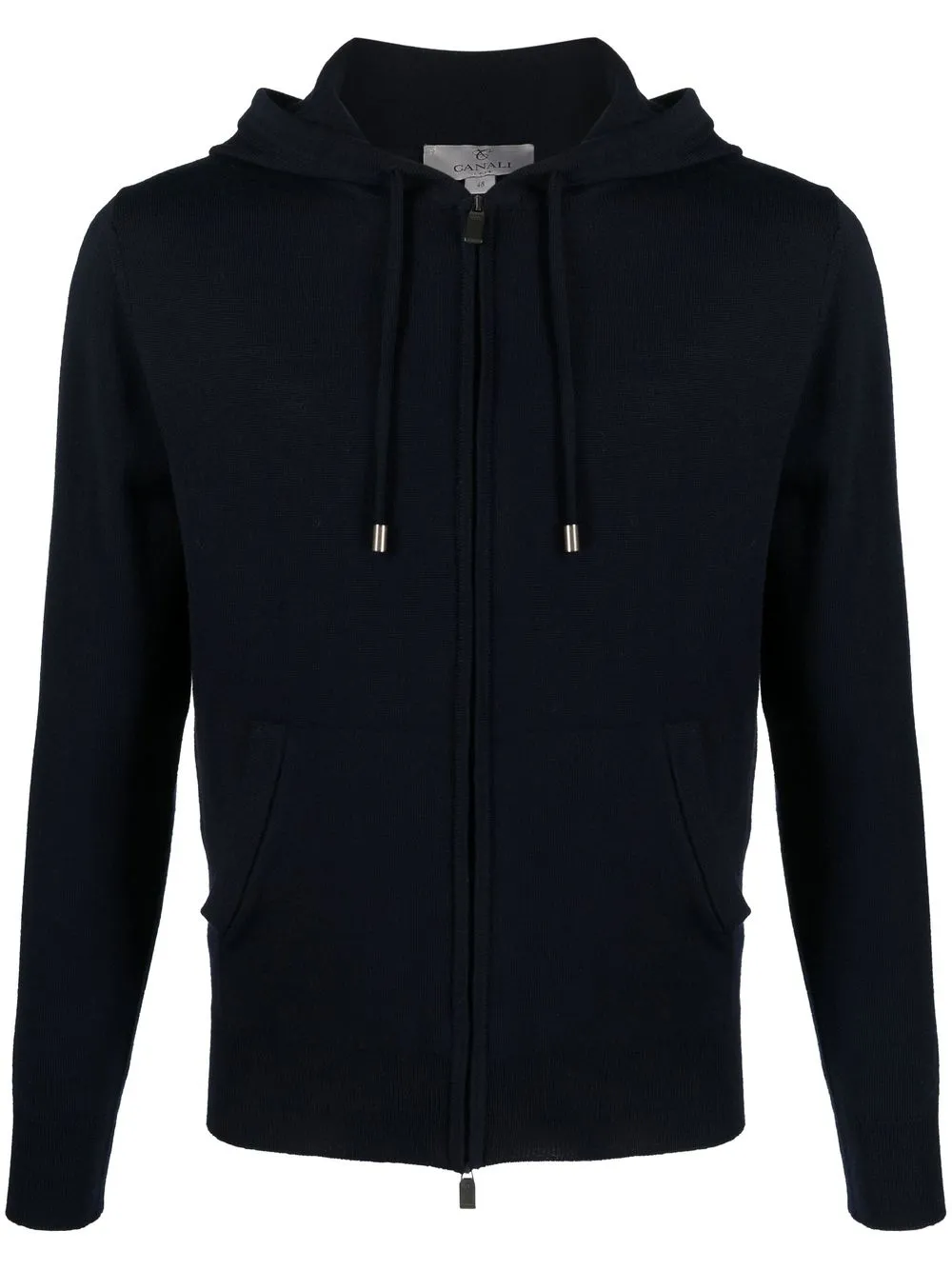 

Canali merino wool zip-front hoodie jumper - Blue