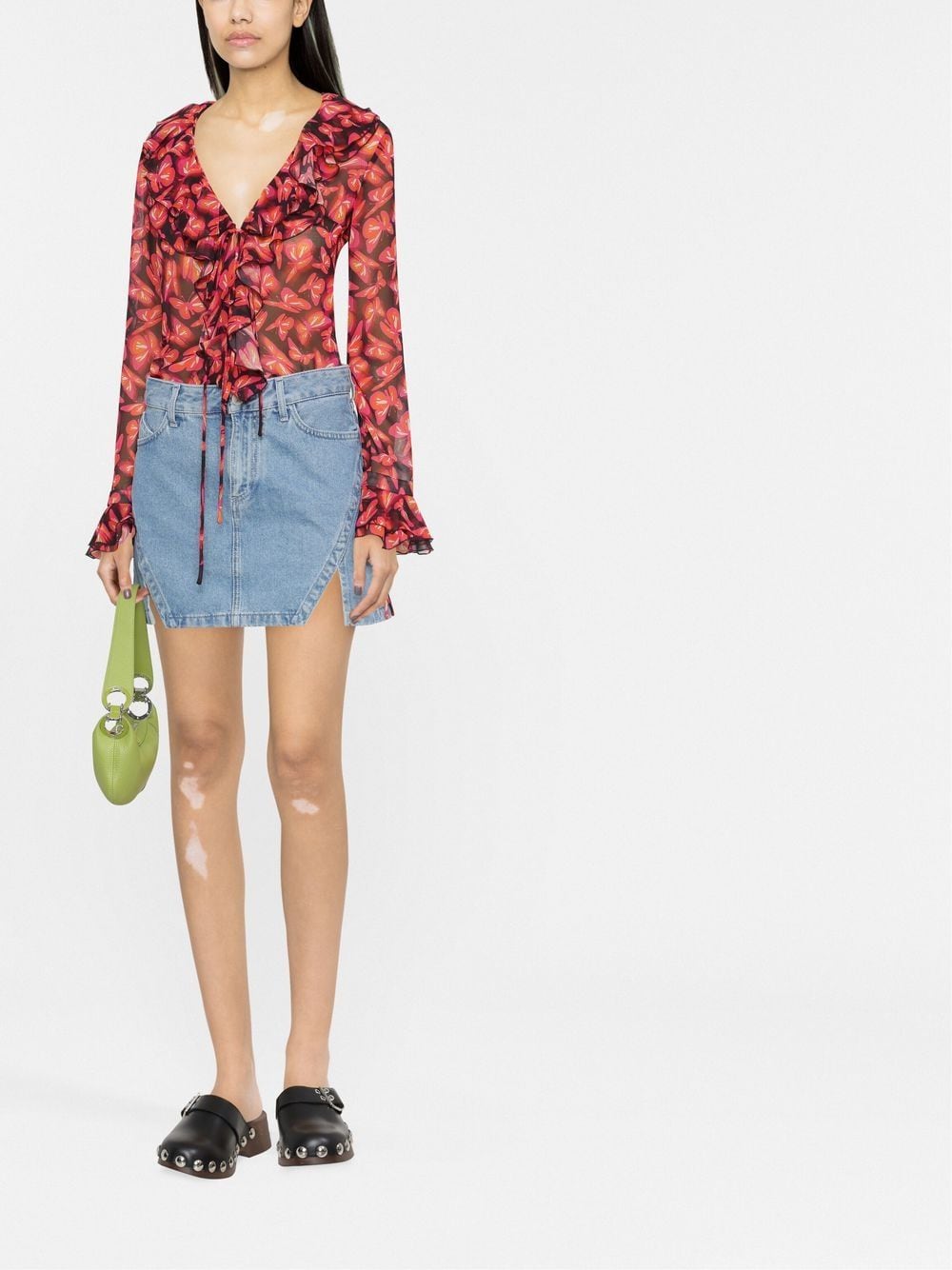 MSGM Blouse met grafische print - Zwart