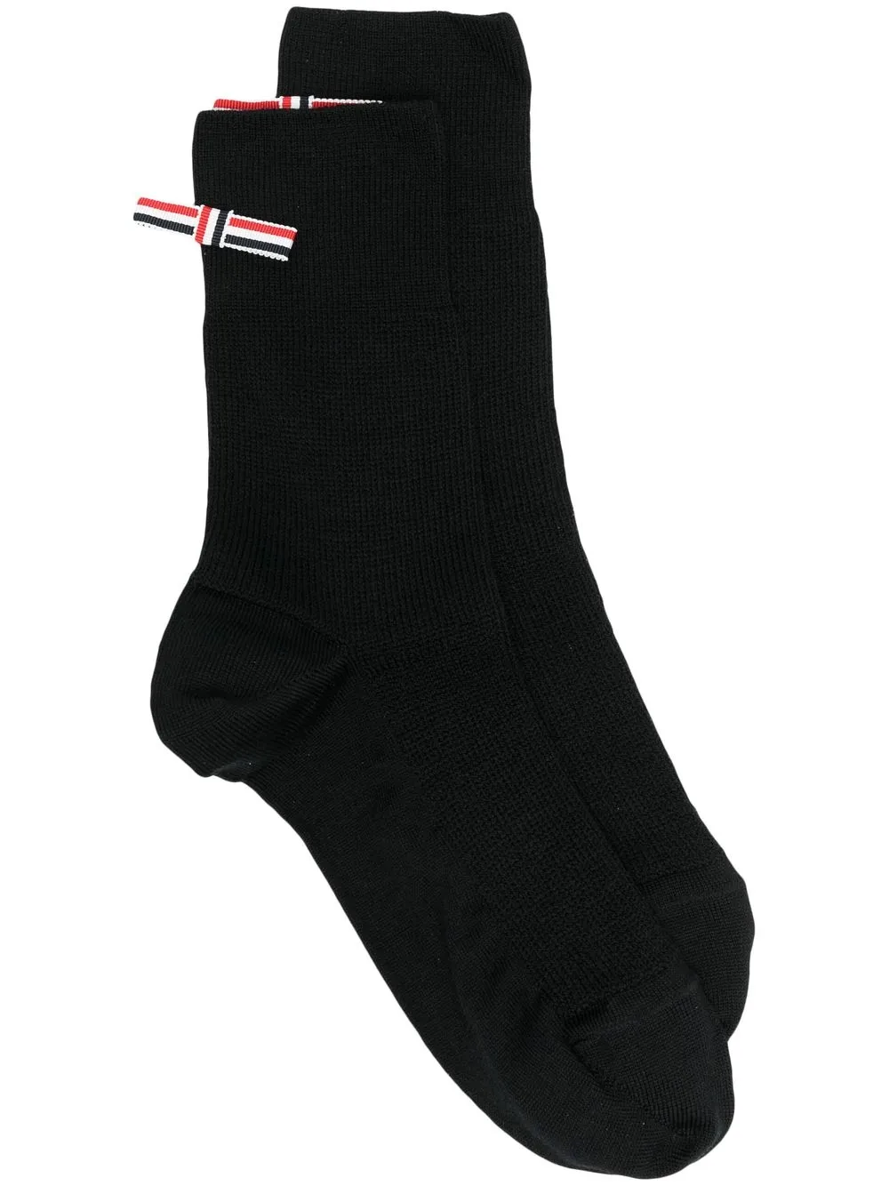 

Thom Browne striped bow-detail socks - Black