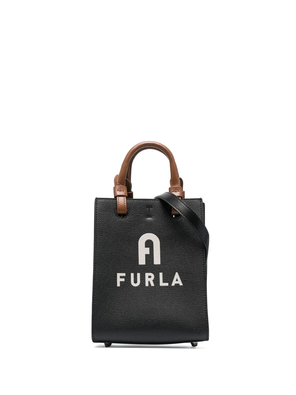 

Furla tote mini con parche del logo - Negro