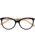Chloé Eyewear tortoiseshell-effect oval-frame glasses - Brown