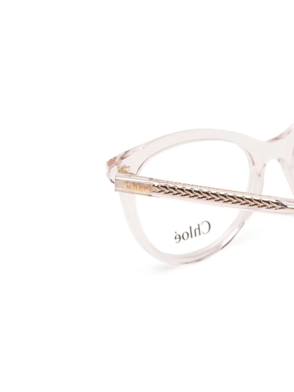 Chloé Eyewear Bril met rond montuur Beige