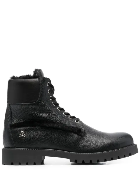 Philipp Plein The Hunter shearling lined leather boots