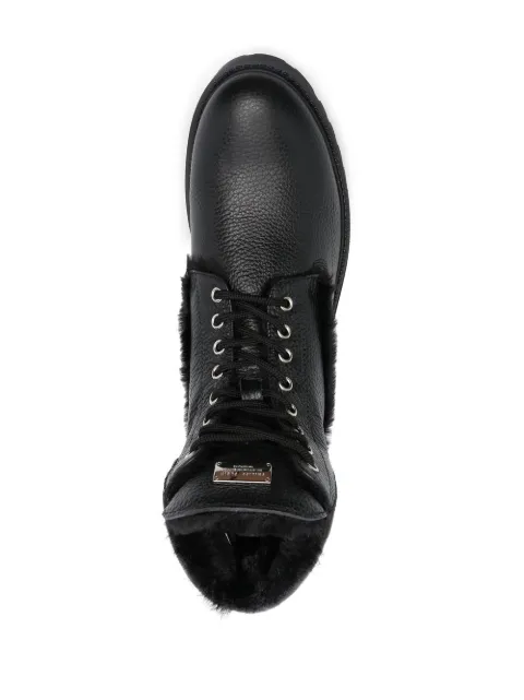 Philipp Plein The Hunter shearling lined leather boots LABSUSE0007PLE010N - 3