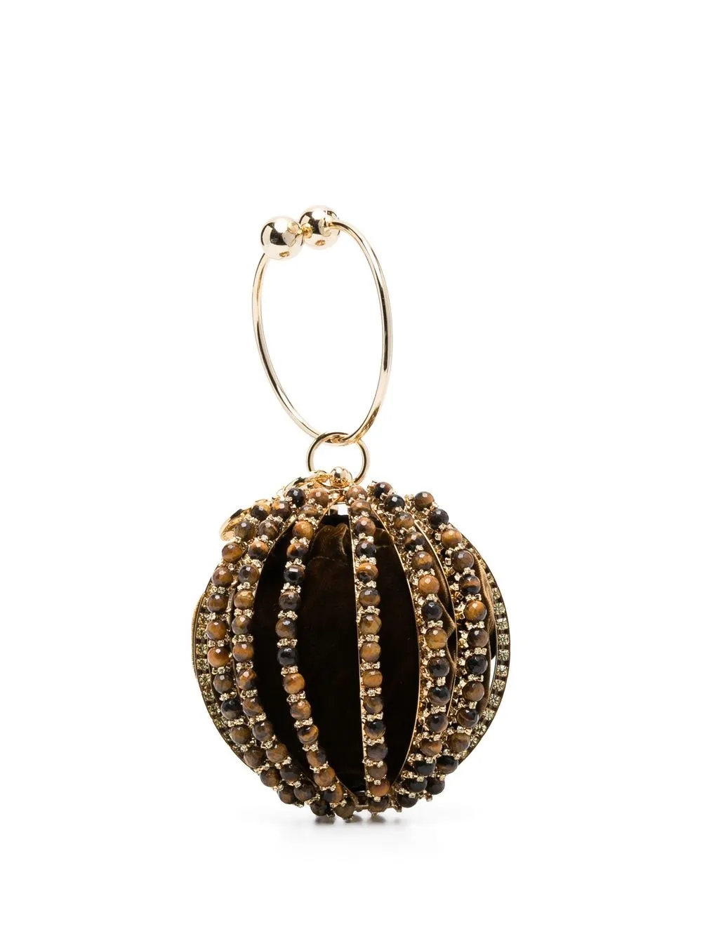 

Rosantica bead-embellished round tote bag - Gold