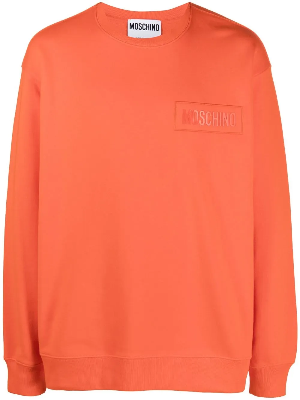 

Moschino logo-embroidered organic cotton sweatshirt - Orange