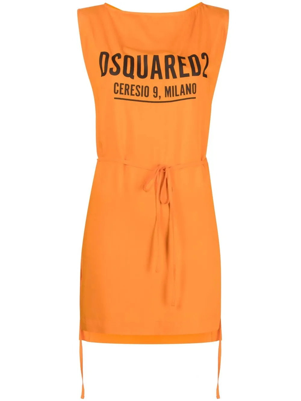 

Dsquared2 vestido sin mangas con logo estampado - Naranja