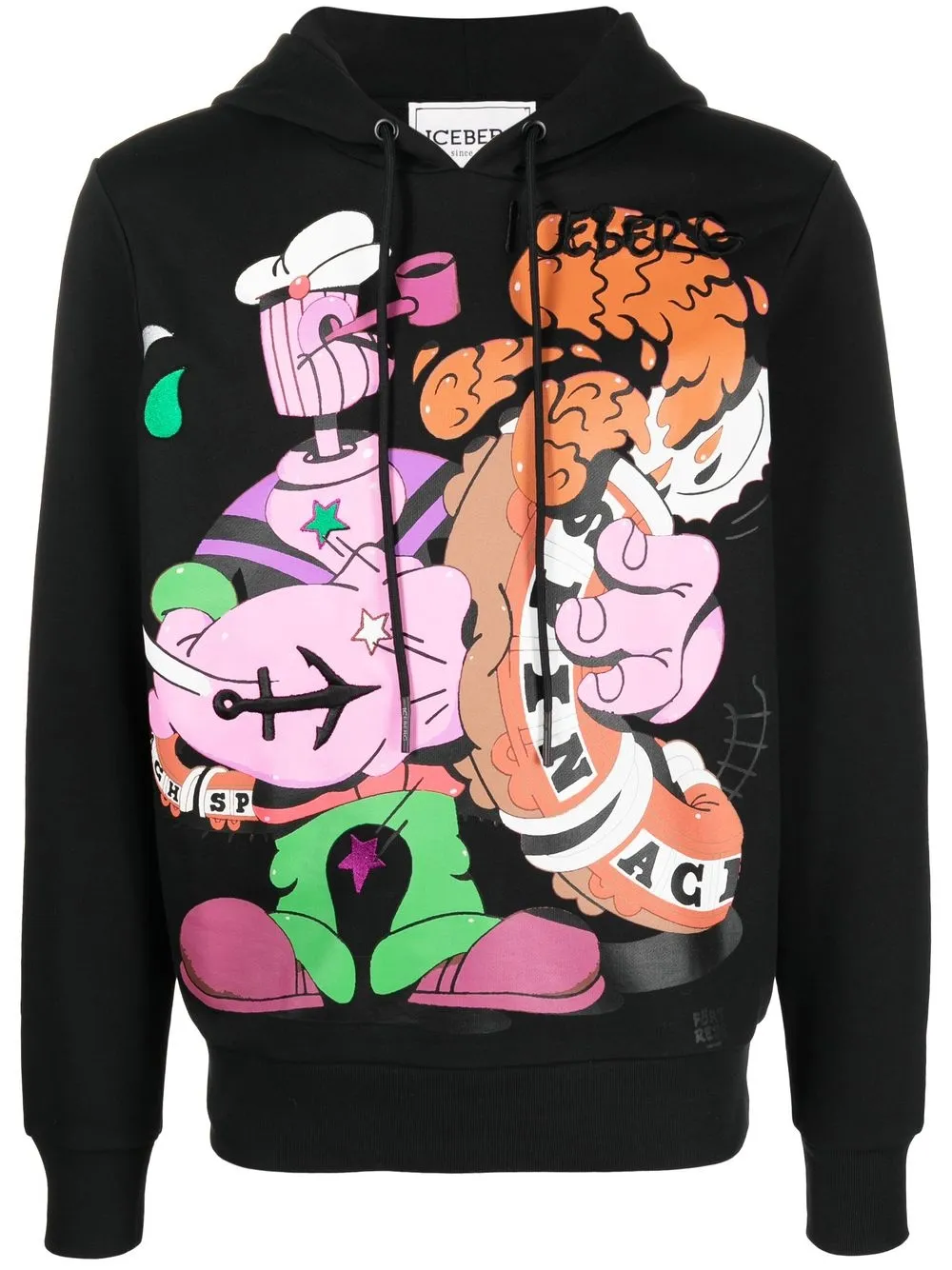 

Iceberg hoodie con dibujo estampado - Negro