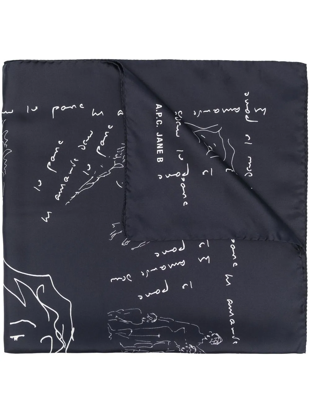 

A.P.C. mascada con estampado gráfico - Azul