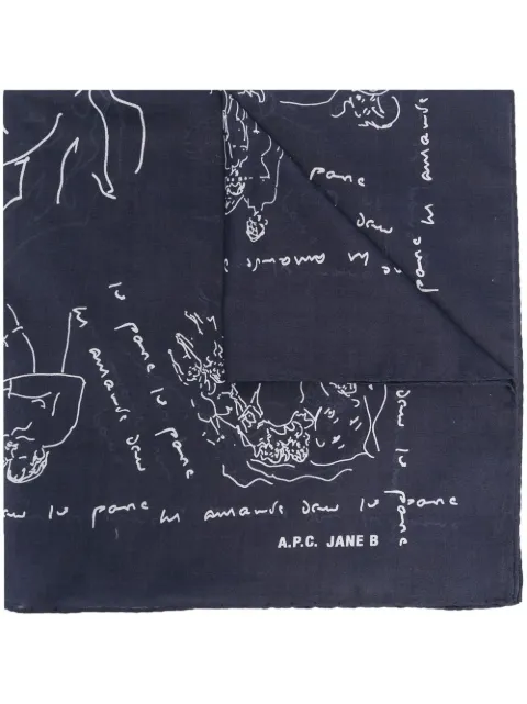 A.P.C. mascada con estampado gráfico