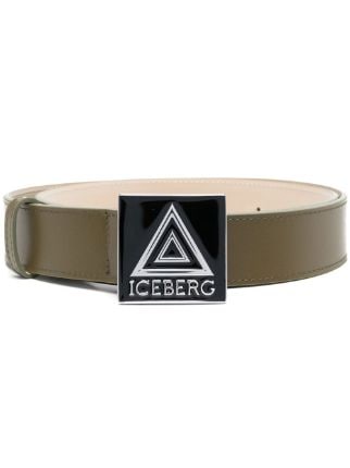 Iceberg Leather Belt with Logo