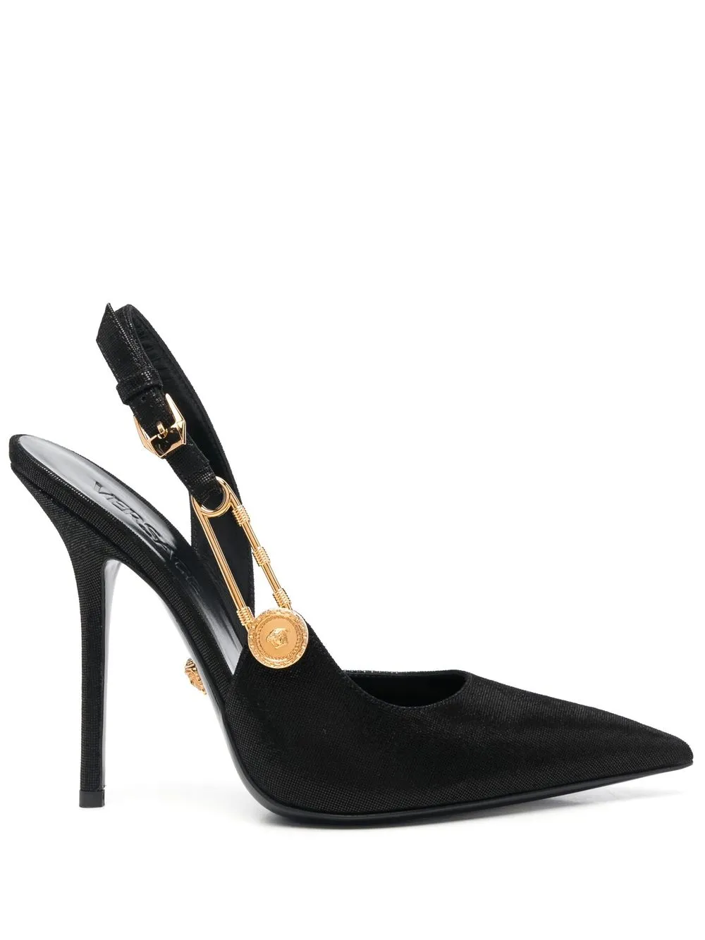 Versace safey pin Detail 125mm Pumps Farfetch
