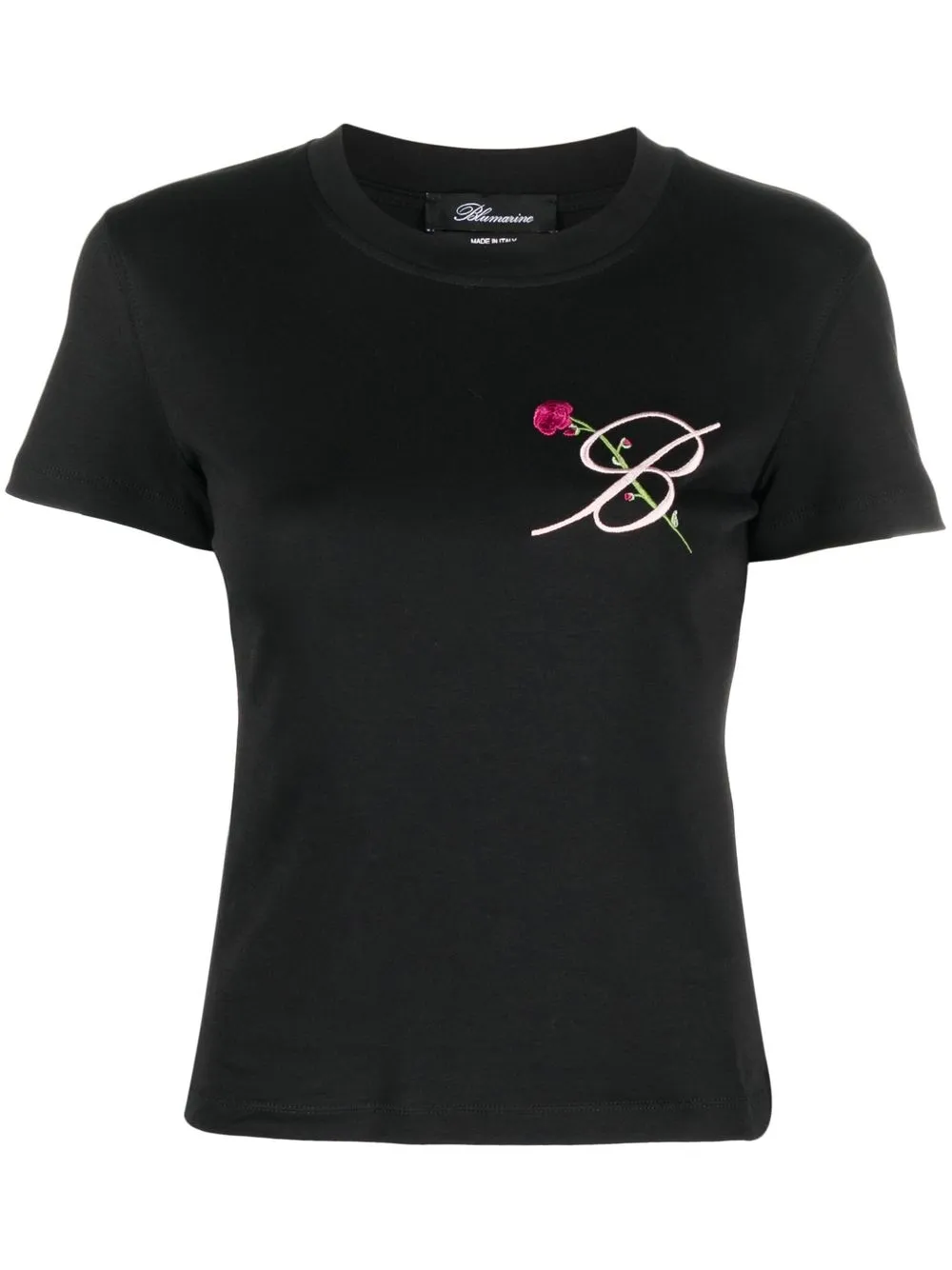 Blumarine playera con logo bordado - Negro