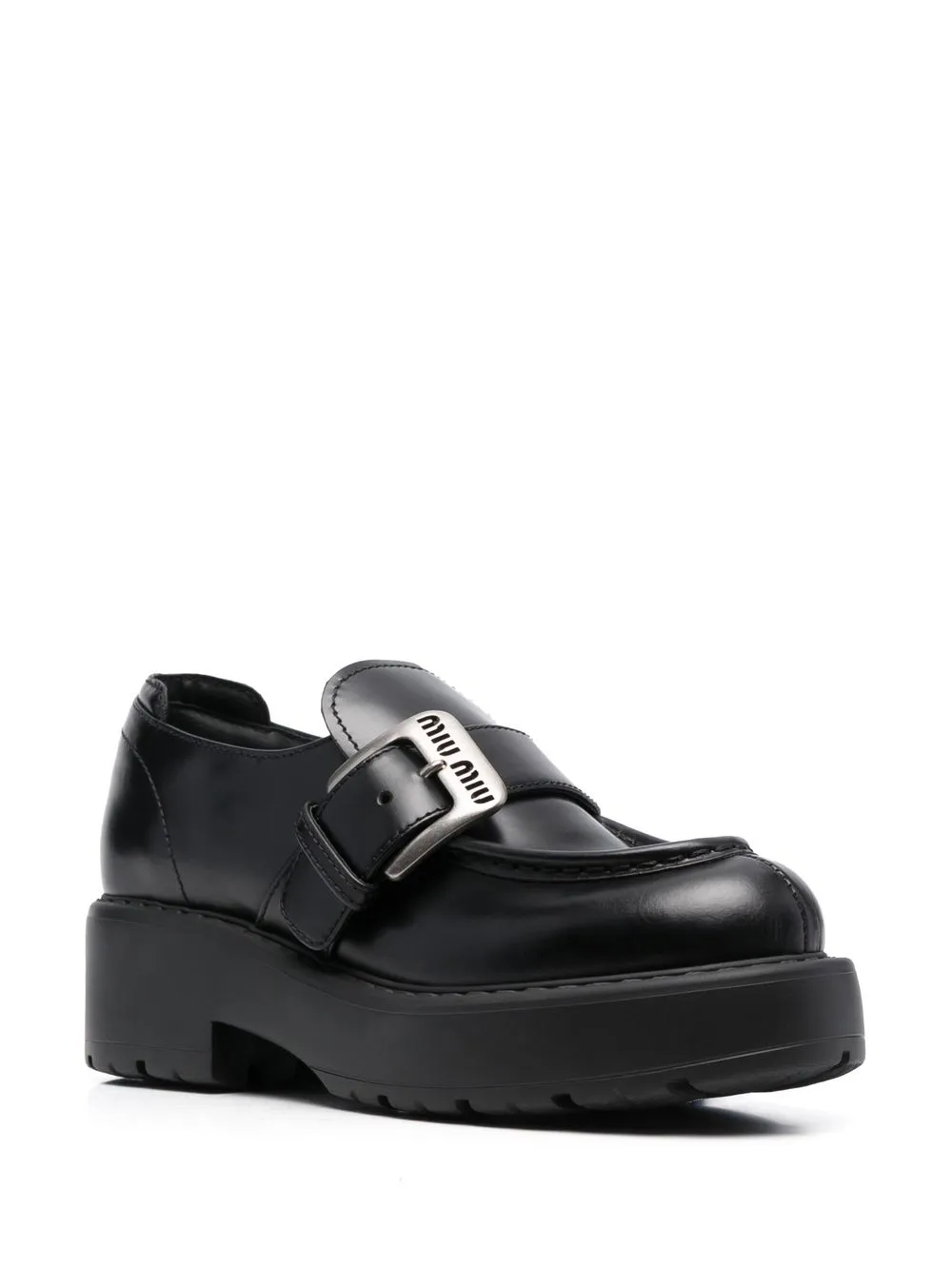 Miu Miu Leren loafers - Zwart