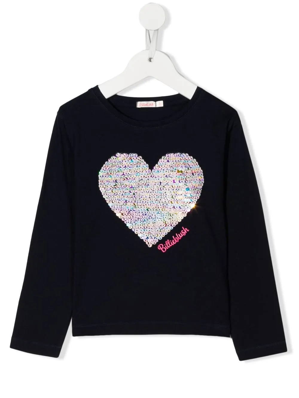 

Billieblush sequin heart long-sleeve T-shirt - Blue