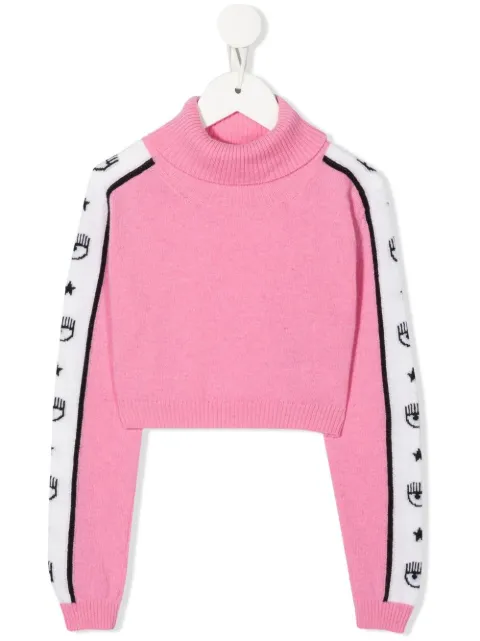 Chiara Ferragni Kids - eye-motif roll-neck jumper