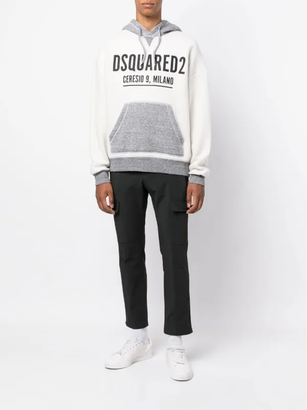 DSQUARED2 ディースクエアード ロゴ パーカー | ホワイト | FARFETCH JP