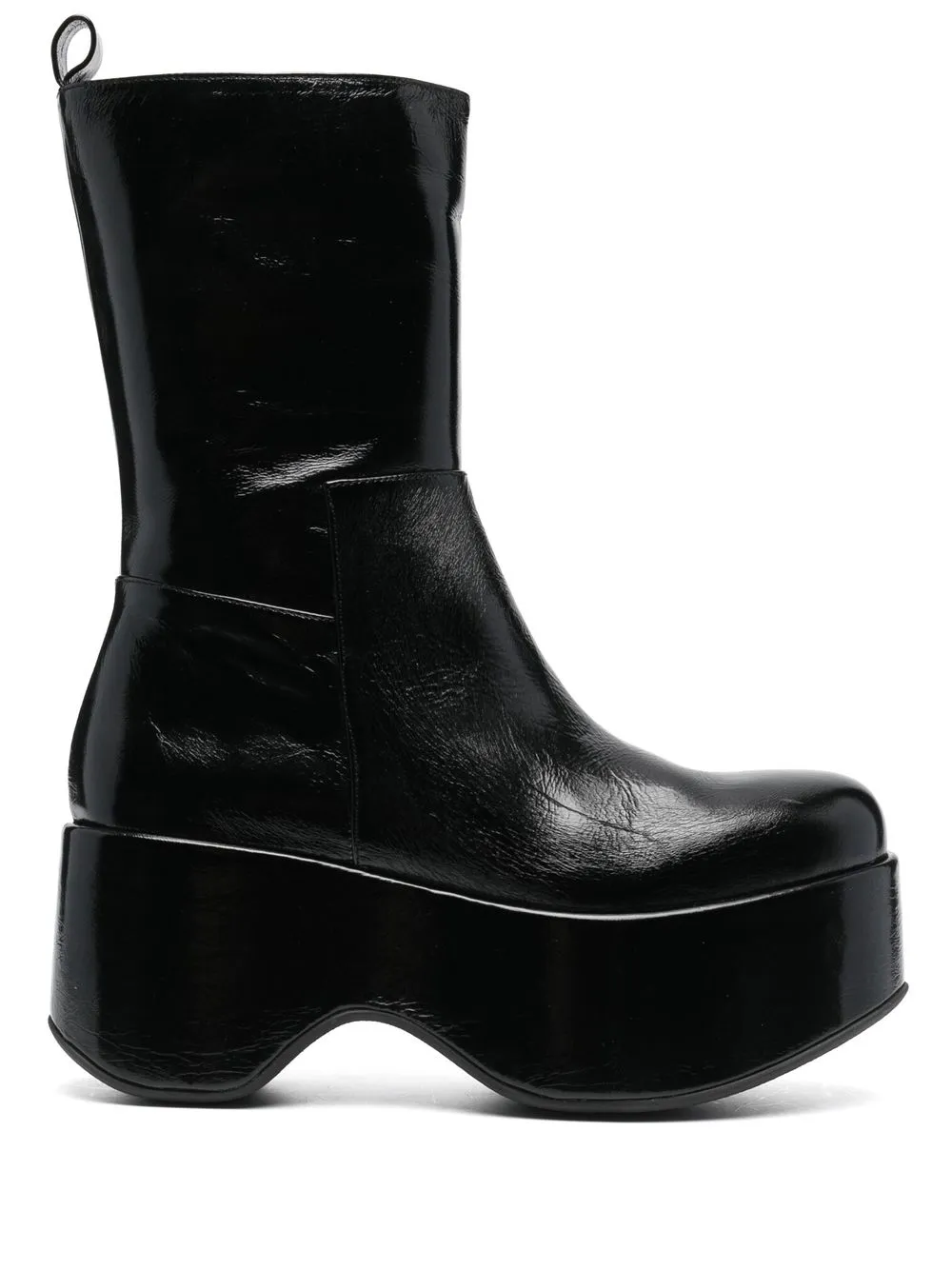 

Paloma Barceló 105mm polished-effect leather platform boots - Black