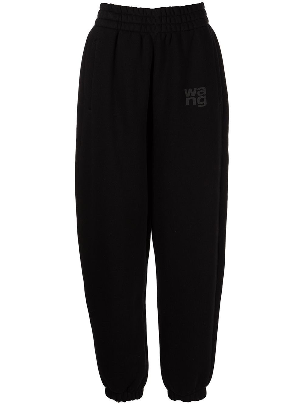 Alexander Wang Logo-print Tapered Track Trousers In Black