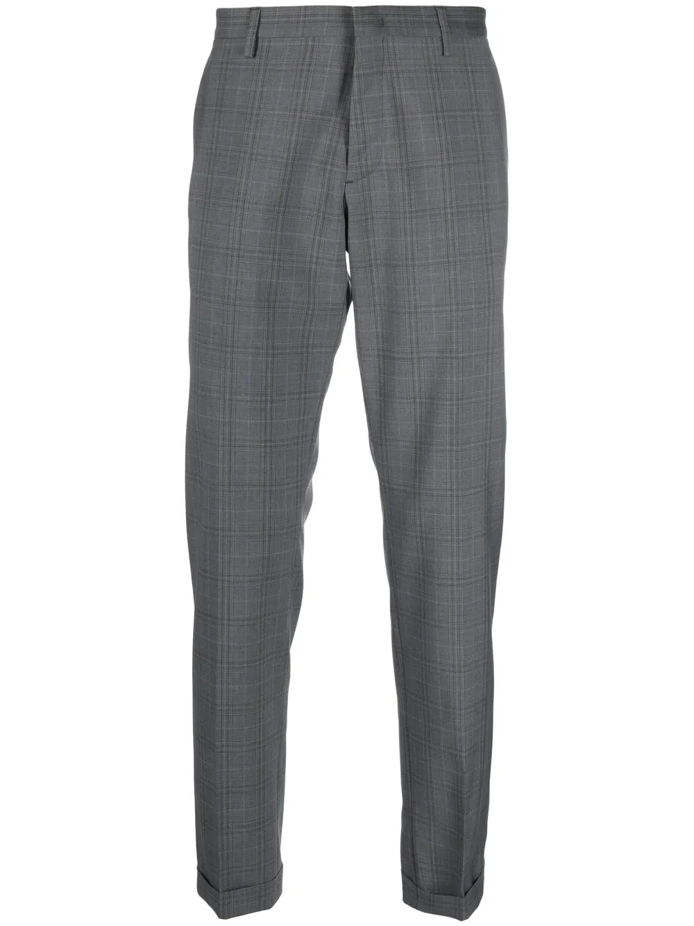 paul smith pantalon droit à carreaux - gris