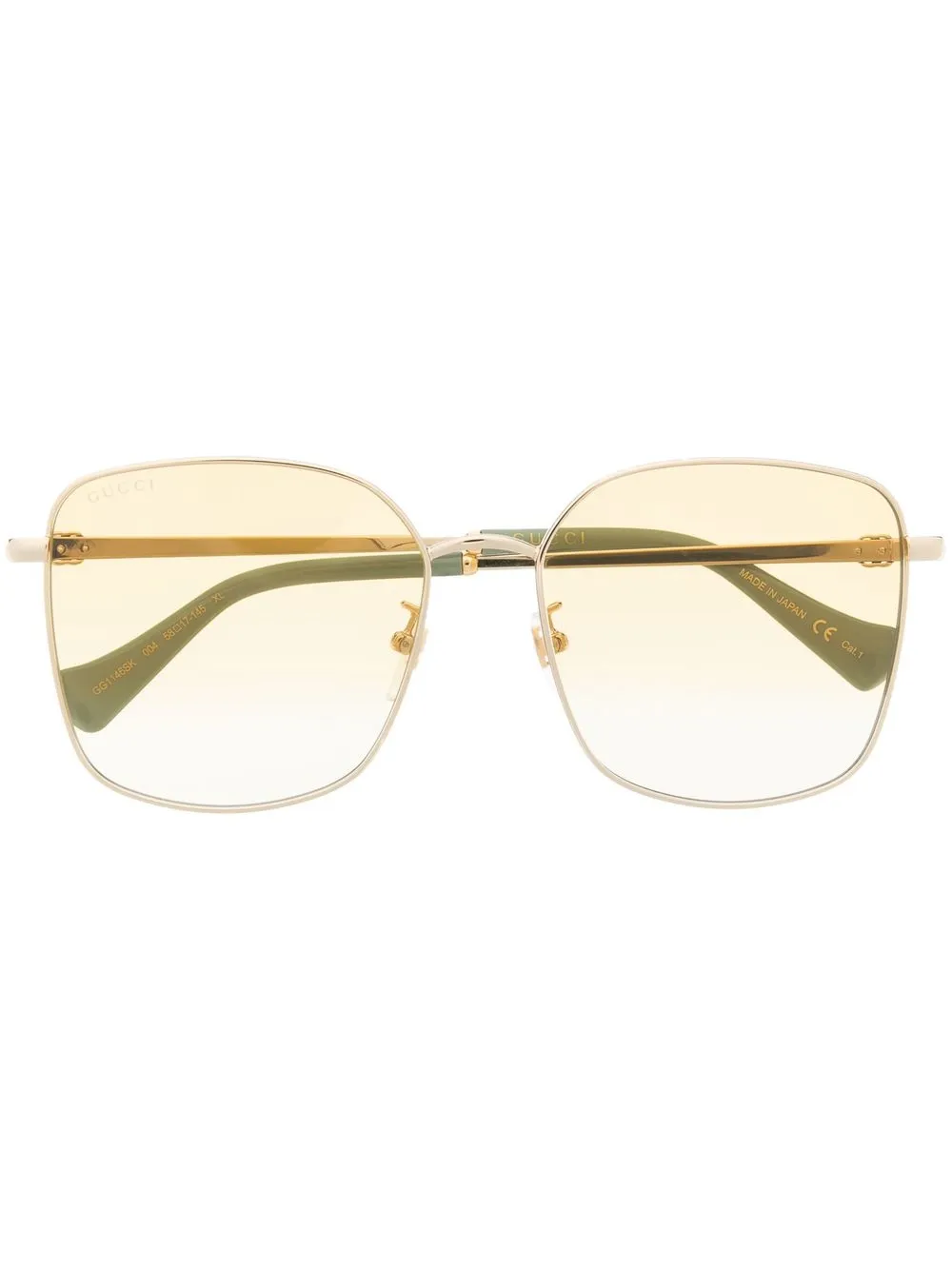 

Gucci Eyewear lentes con armazón cuadrada - Dorado