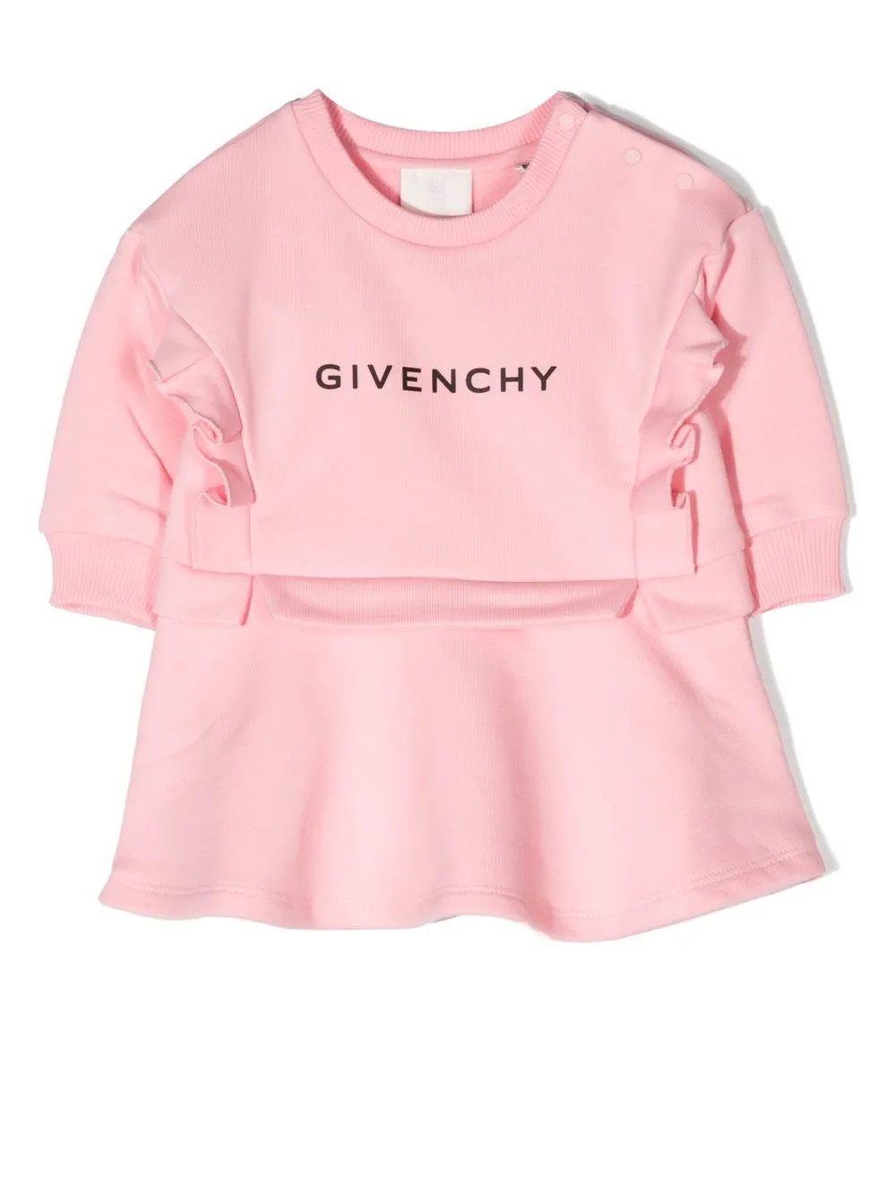 

Givenchy Kids vestido acampanado con logo estampado - Rosado